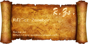 Rácz Zsombor névjegykártya